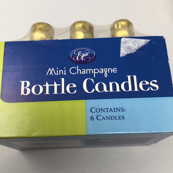 New 2 Sets of 6 (12 candles total) Champagne Bottle Candles - Picture 2 of 2